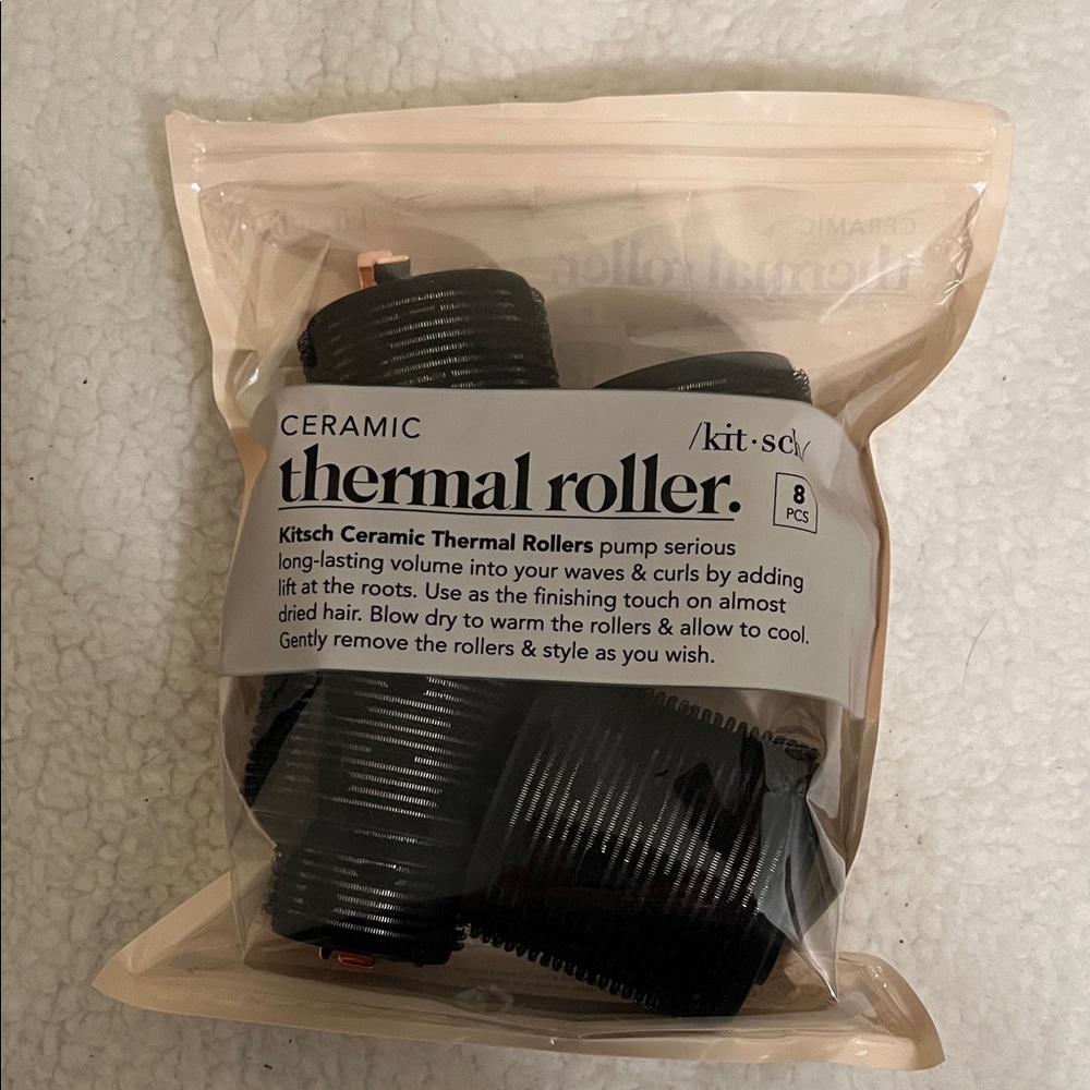 Kitsch Black Hair Rollers with Rose Gold Clips - Picture 3 of 3